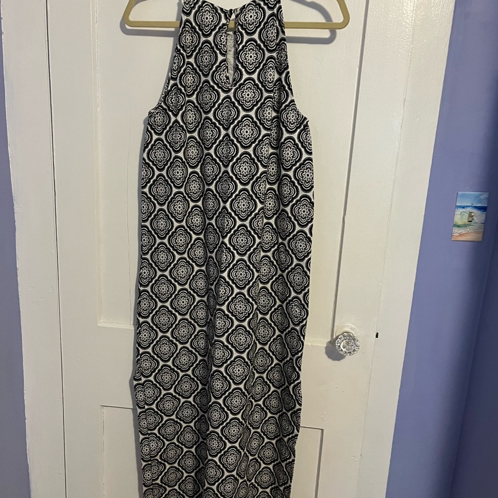 NWOT Boden black and white halter dress